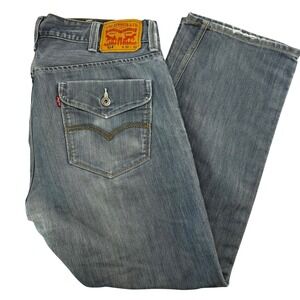 Levis 514 Straight Fit Jeans Blue Denim Flap Pocket Mens 38x30 006630010